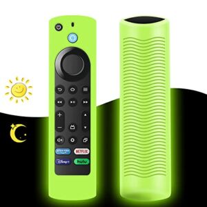 (1Pack) Insignia Fire TV Remote Cover,Fire TV Remote Cover 4 Series,Toshiba Smart TV Remote Cover,Light Weight,Anti Slip,Shock Proof(Glow Green)