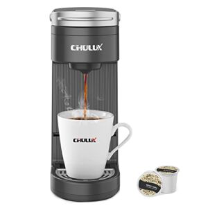 CHULUX Single-Serve Coffee Machine, Ground Coffee Mini Coffee Machine, One Button Operation Compact Coffee Machine for Travel mug Compatible With Pods & Reusable Filter