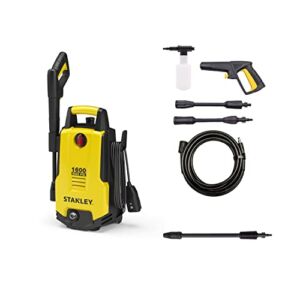 Stanley SHP1600-BNDTW, Includes SHP 1600 Electric Pressure Washer with Bayonet Turbo Wand. 1600 PSI, 1.3 GPM, Precise Spray Pattern, Trigger Gun, 20′ Hose, 15 lbs