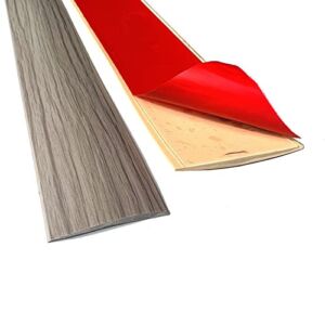 ZEYUE Transition Profile Floor Cover Strips Flooring Transition Strip Vinyl Door Bar Floor Edge Trim Laminate Floor Joining Strip Floor Strip Floor Bar Flat Divider Strip (5cm, Grey Wood Grain)