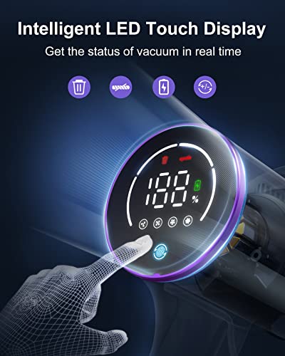 Cordless Vacuum Cleaner, 33Kpa Stick Vacuum Cleaner, 400W Handheld Vacuum with LED Touch Screen, 50mins Runtime for Pet Hair, Carpet and Hardwood Floor(KB-H015) | The Storepaperoomates Retail Market - Fast Affordable Shopping