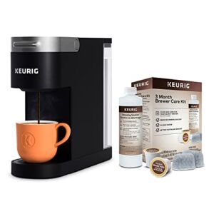 Keurig K-Slim Black Single Serve Coffee Maker with Keurig 3-Month Brewer Care Kit