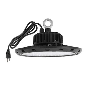 UFO High Bay LED Light 100W 5000K White with US Plug 5 ft Cable LED Warehouse Light, High Bay Shop Light Fixtures for Factory Garage Gym