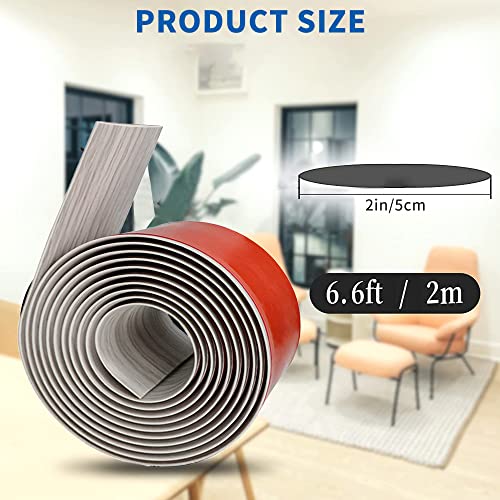 Floor Transition Strip Self Adhesive 6.6 FT, Flooring Transitions Laminate 1.6″ Wide PVC Threshold Seam Cover Strip for Flooring Connection Repair Gaps (Grey) | The Storepaperoomates Retail Market - Fast Affordable Shopping