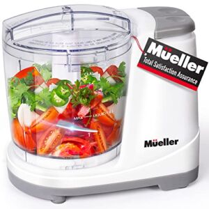 Mueller Electric Food Chopper, Mini Food Processor, 3-cup Mini Chopper, Meat Grinder, Mix, Chop, Mince and Blend Vegetables, Fruits, Nuts, Meats, Stainless Steel Blade, White