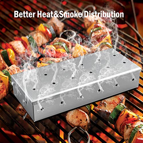 GeeRic BBQ Smoker Box for Grilling, Stainless Steel Smoker Box for Wood Chips, 28 Vents Grill Smoker Boxes for with Hinged Lid, BBQ Grill and Smoker Accessories | The Storepaperoomates Retail Market - Fast Affordable Shopping