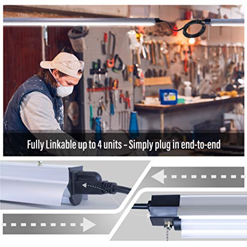 Newhouse Lighting 4FT LED Shop Light, 55W (225W Equivalent), 5000 Lumens, 4000K Linkable Garage Lighting, Utility LED Ceiling Lights, Chain or Flush Mount, ETL Listed, 5-Year Warranty, Silver | The Storepaperoomates Retail Market - Fast Affordable Shopping