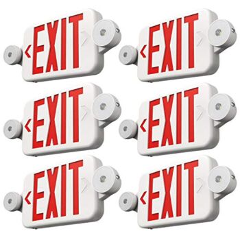 FREELICHT 6 Pack Exit Sign with Emergency Lights, Two LED Adjustable Head Emergency Exit Light with Battery, Exit Sign for Business | The Storepaperoomates Retail Market - Fast Affordable Shopping