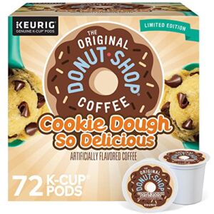 The Original Donut Shop Coffee Cookie Dough So Delicious, Keurig Single Serve K-Cup Pods, Flavored Coffee, 72 Count (Pack of 1), Light Brown
