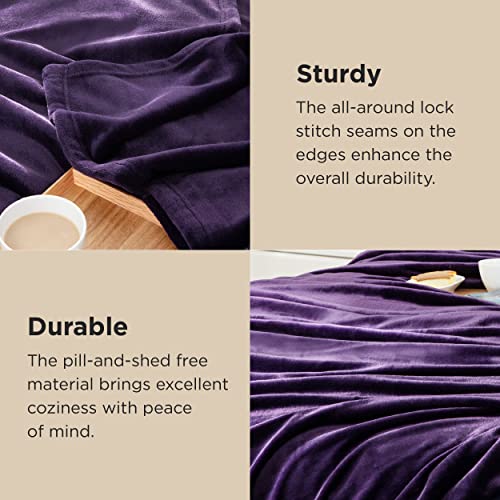 Bedsure Fleece Blanket Oversized Blanket Purple – 300GSM Soft Lightweight Plush Cozy Twin XL Blankets for Bed, Sofa, Couch, Travel, Camping | The Storepaperoomates Retail Market - Fast Affordable Shopping
