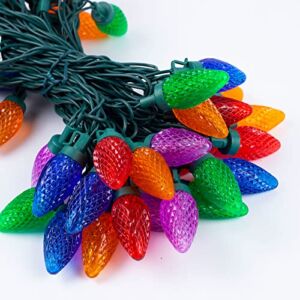 PARKIM C9 Christmas Lights Outdoor 50 LED Multicolor Strawberry Waterproof String Lights Xmas Tree Indoor Decoration Plug in 34.5 Feet Used for Home Festive Courtyard Patio Garden(Multicolor)