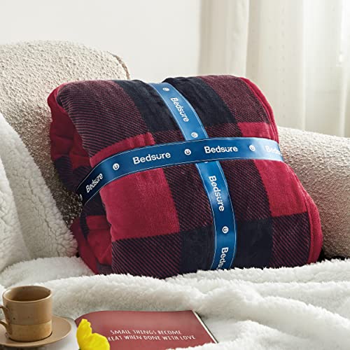 Bedsure Buffalo Plaid Blanket for Couch – Sherpa Christmas Red and Black Checkered Blankets for Bed, Fleece Blanket for Winter, Fuzzy Thick Warm Soft Throw, 50×60 Inches | The Storepaperoomates Retail Market - Fast Affordable Shopping