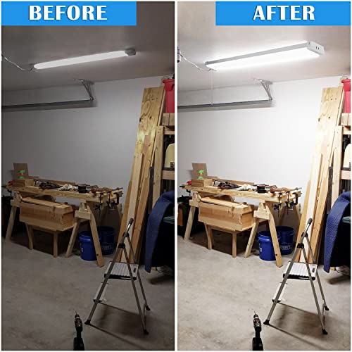 Linkable LED Shop Light for Garage, LED Workshop Light 42W [250W Equivalent] 5000lm 4FT, 6000-6500K Daylight White, 5-Year-Warranty, Shop Lights with Pull Chain (ON/Off) for Office Warehouse(4PK) | The Storepaperoomates Retail Market - Fast Affordable Shopping