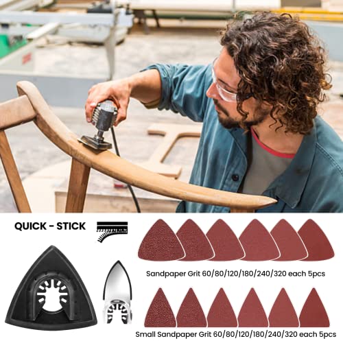 96 Pack Oscillating Saw Blades, CONNOO Oscillating Tool Blades with Sandpaper, Multitool Blades Carbide for Wood Metal Plastics Quick Release Multi Tool Blades Kits for Dewalt, Makita, Ryobi, Rockwell | The Storepaperoomates Retail Market - Fast Affordable Shopping