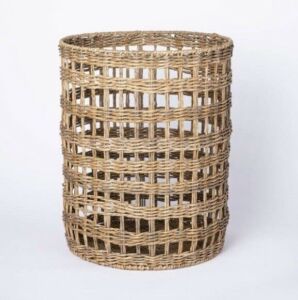 Threshold designed with Studio McGee Large Manmade Outdoor Rattan Basket – Tan