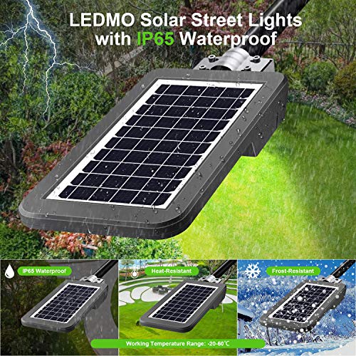 LEDMO 300W Soalr Street Lights Outdoor Dusk to Dawn Flood Light with Motion Sensor IP65 Waterproof 30000 Lm 6500K and New Lithium Battery Auto On/Off with Remote Control Solar Parking Lot Lights | The Storepaperoomates Retail Market - Fast Affordable Shopping