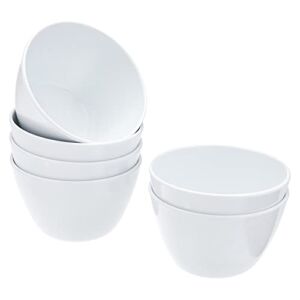 AmazonCommercial 8 oz. White Melamine Bowl – 6 Piece Set