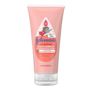 Johnson’s Curl Defining Tear-Free Kids’ Leave-in Conditioner with Shea Butter, Paraben-, Sulfate- & Dye-Free Formula, Hypoallergenic & Gentle for Toddlers’ Hair, 6.8 fl. Oz