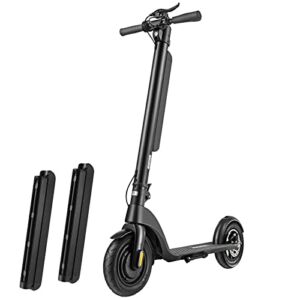 Electric Scooter, Aimwild E Scooter for Adults, Max Range 2*21 Miles, Max Speed 18.6 MPH, Three Riding Modes, 10” Thickened Tires for max Climbing Angle 30°, Foldable and Portable AES-1