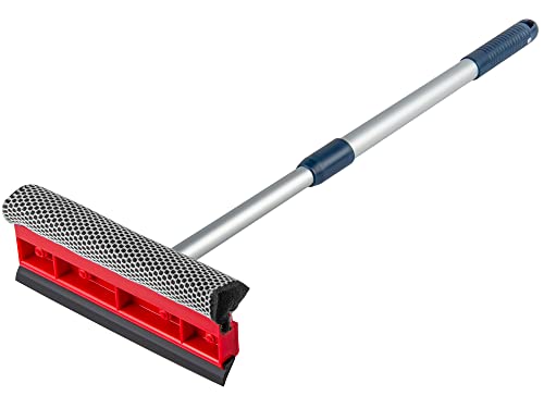 DSV Standard Professional All-Purpose Window Squeegee | 2-in-1 Window Cleaner | Dual Side Blade Rubber & Sponge | Aluminum Telescopic Pole 47-74cm &18″-30” for Gas Station, Glass, Shower, Windshield | The Storepaperoomates Retail Market - Fast Affordable Shopping