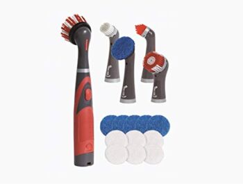 Rubbermaid Reveal Cordless Battery Power Scrubber Home Kit, 18 Pieces, Red, Multi-Purpose Scrub Brush Cleaner for Grout/Tile/Bathroom/Shower/Bathtub, Water Resistant, Lightweight, Ergonomic Grip | The Storepaperoomates Retail Market - Fast Affordable Shopping