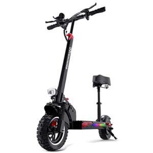 EVERCROSS H5 Electric Scooter, Electric Scooter for Adults with 800W Motor, Up to 28MPH & 25 Miles-10” Solid Tires, Scooter for Adults with Seat & Dual Braking, Folding Electric Scooter for Adults