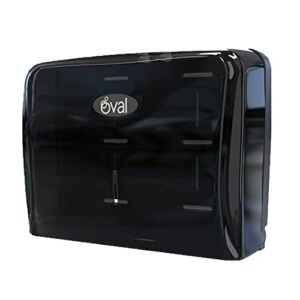 OVAL Touchless Paper Towel Dispenser | Storage 250 Towels | Heavy Duty Wall Mounted Commercial Multifold Paper Towel Dispenser | Smoke Color Touchless Hand Towel Holder