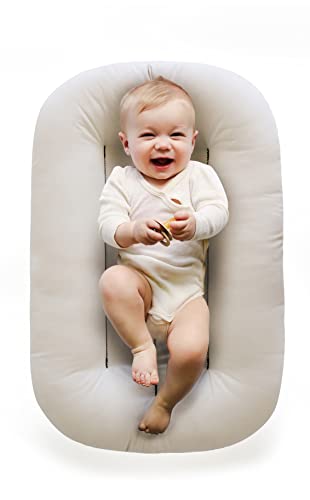 Snuggle Me Organic Bare | Baby Lounger & Infant Floor Seat | Newborn Essentials | Organic Cotton, Fiberfill | Natural | The Storepaperoomates Retail Market - Fast Affordable Shopping