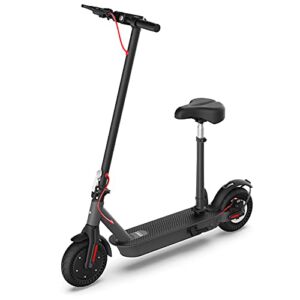 Hiboy S2 Pro Electric Scooter with Seat, 500W Motor, 10″ Solid Tires, 25 Miles Long-Range & 19 Mph Folding Commuter Electric Scooter for Adults with Dual Rear Suspension