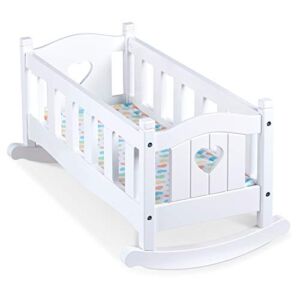 Melissa & Doug Mine to Love Wooden Play Cradle for Dolls, Stuffed Animals – White