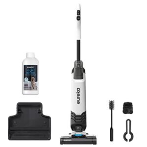 EUREKA All in One Wet Dry Vacuum Cleaner and Mop for Multi-Surface, Corded Lightweight Self-Cleaning System, for Hard Floors and Area Rugs, 2-in-1, Black and White