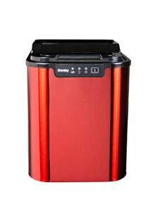 Danby DIM2500RDB Countertop Ice Maker, Makes 25 lbs Ice in 24 Hrs, Holds 2 lbs of Ice, Red Ice Machine with Electronic Controls, LED Display and Self Clean Function