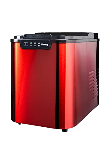 Danby DIM2500RDB Countertop Ice Maker, Makes 25 lbs Ice in 24 Hrs, Holds 2 lbs of Ice, Red Ice Machine with Electronic Controls, LED Display and Self Clean Function | The Storepaperoomates Retail Market - Fast Affordable Shopping