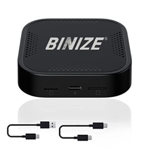 Binize Wireless CarPlay Android AUTO Multimedia Video Box 4G Cellular,4GB+64GB,8Core,Android 9.0 System,Built-in Navigation,Support SIM&TF Card Bluetooth Only Support Car with OEM Wired CarPlay