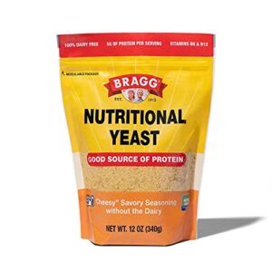 Bragg Premium Nutritional Yeast Seasoning – Vegan, Gluten Free – Good Source of Protein & Vitamins – Nutritious Savory Parmesan Cheese Substitute (Original, 12 Ounce Pouch)