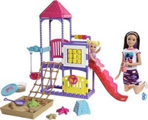 Barbie Skipper Babysitters Inc. Climb ‘n Explore Playground Dolls & Playset with Babysitting Skipper Doll, Toddler Doll, Play Station, Moldable Sand & Accessories for Kids 3 to 7 Years Old