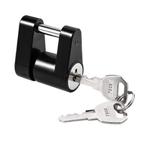 CZC AUTO Black Trailer Hitch Coupler Lock, Dia 1/4 Inch, 3/4 Inch Span for Tow Boat RV Truck Car’s Coupler (1 Pack, Black)