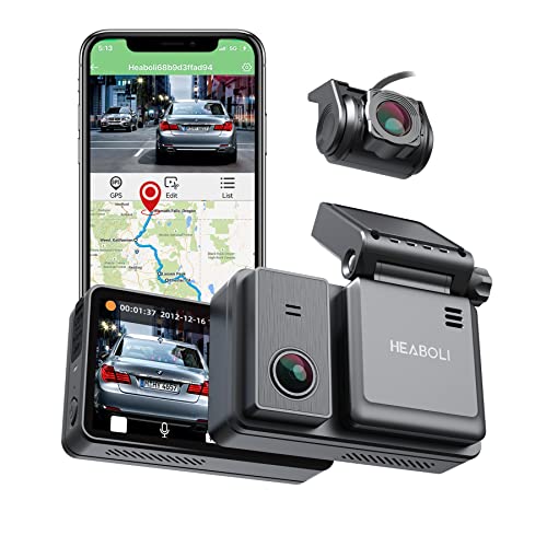 Heaboli 4K Dual Dash Cam Front and Rear, Wi-Fi GPS, Dash Camera for Cars with 3 Inches IPS Touch Screen, Car Camera Driving Recorder with Night Vision, Parking Mode | The Storepaperoomates Retail Market - Fast Affordable Shopping