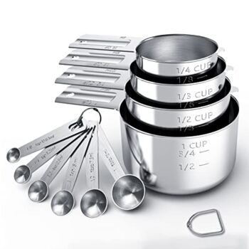 TILUCK Stainless Steel Measuring Cups & Spoons Set, Cups and Spoons,Kitchen Gadgets for Cooking & Baking (4+6) | The Storepaperoomates Retail Market - Fast Affordable Shopping
