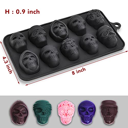 Webake Silicone Chocolate Molds Skull Candy Mold for Jelly Crayon Resin, Pack of 2 (Dia 1.7 inch) | The Storepaperoomates Retail Market - Fast Affordable Shopping