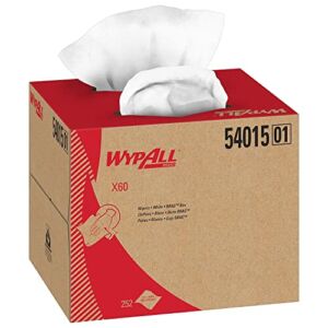WypAll General Clean X60 Multi-Task Cleaning Cloths (54015), Brag Box, White, 1 Box with 252 Sheets