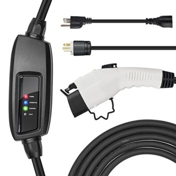 BougeRV Level 1-2 EV Charger, 110V-240V 16Amp 25 Feet Charging Cable with NEMA6-20 Plug & NEMA 5-15 Adapter, Portable EVSE Electric Vehicle Charger | The Storepaperoomates Retail Market - Fast Affordable Shopping