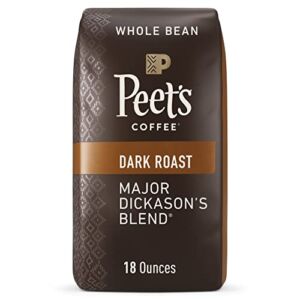 Peet’s Coffee, Dark Roast Whole Bean Coffee – Major Dickason’s Blend 18 Ounce Bag