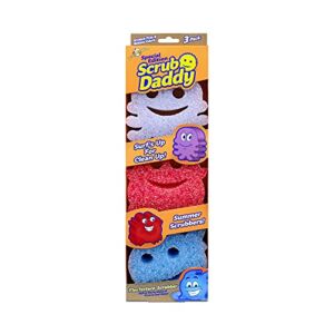 Scrub Daddy Sponge – Summer Shapes – Non- Scratch Scrubbers for Dishes and Home – 3ct