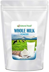 Powdered Whole Milk – 5 lb Bulk Size – Dry Milk Powder – Dried For Emergency Long Term Food Storage – Great For Cooking, Baking, Cereal, Coffee, & Tea – Non GMO & Gluten Free