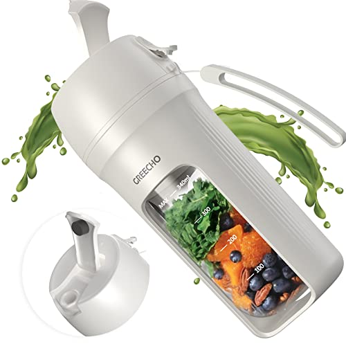 GREECHO Portable Blender, One-handed Drinking Mini Blender for Shakes and Smoothies, 12 oz Personal Blender with Rechargeable USB, Made with BPA-Free Material Portable Juicer, Matte White | The Storepaperoomates Retail Market - Fast Affordable Shopping