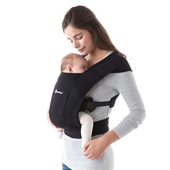 Ergobaby Embrace Cozy Newborn Baby Wrap Carrier (7-25 Pounds), Premium Cotton, Pure Black | The Storepaperoomates Retail Market - Fast Affordable Shopping