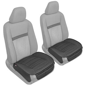 Motor Trend Black Faux Leather 2-Pack Car Seat Cover for Front Seats, Padded Car Seat Protectors with Storage Pockets, Premium Interior Covers, Front Seat Covers for Cars Truck SUV Auto