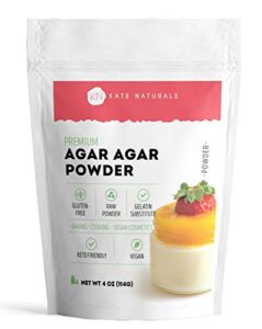 Agar Agar Powder for Vegans, Baking, and Petri Dishes (4oz) – Kate Naturals. Substitute Unflavored Gelatin Powder & Thickener for Vegan Jello & Gelatin Sheets. Keto-Friendly, Non-GMO & Gluten Free