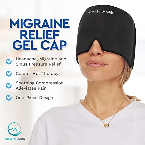 AllSett Health Form Fitting Migraine Relief Ice Head Wrap | Headache and Migraine Hat | Hot and Cold Therapy for Puffy Eyes, Tension, Sinus and Stress Relief | The Storepaperoomates Retail Market - Fast Affordable Shopping